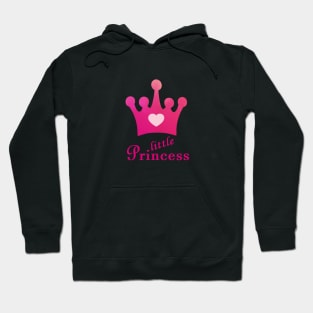 Cute Little Princess with Pink Crown and Heart Hoodie